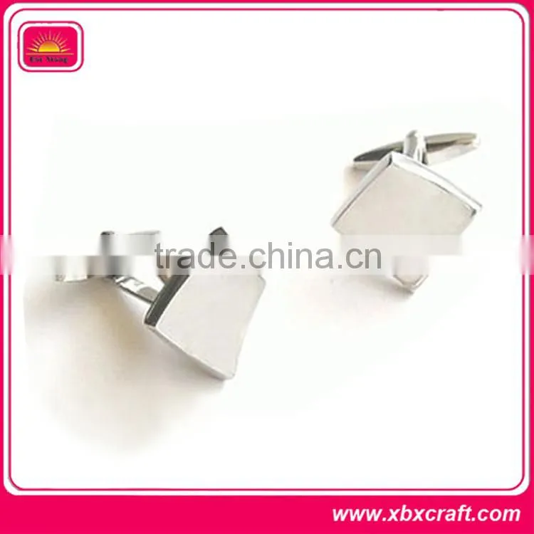 simple shaped silver business cufflink sleeve buttons