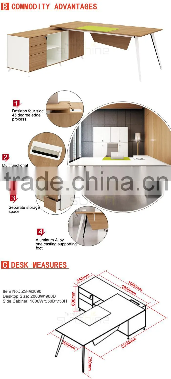 China Office Desk Modern Office Table Design Modern Large Executive Desk ZS-M2090