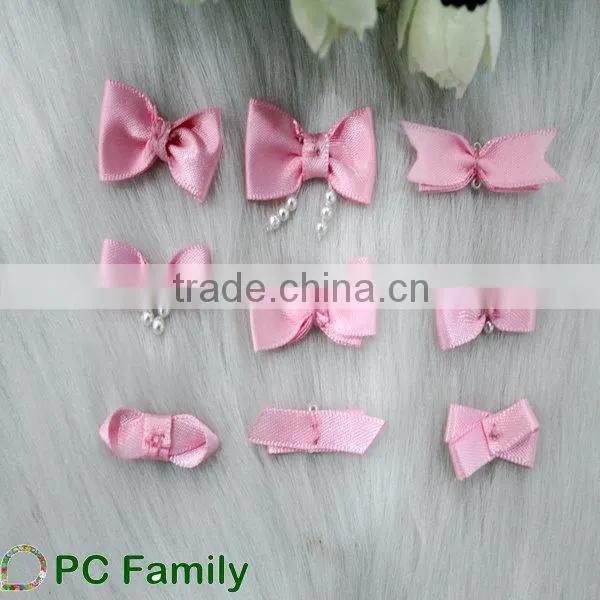 Garment use pre made mini satin ribbon bow