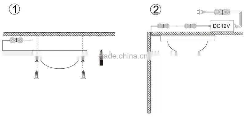 Inner Cabinet Light 2W white 12vdc lamp for drawer or furniture