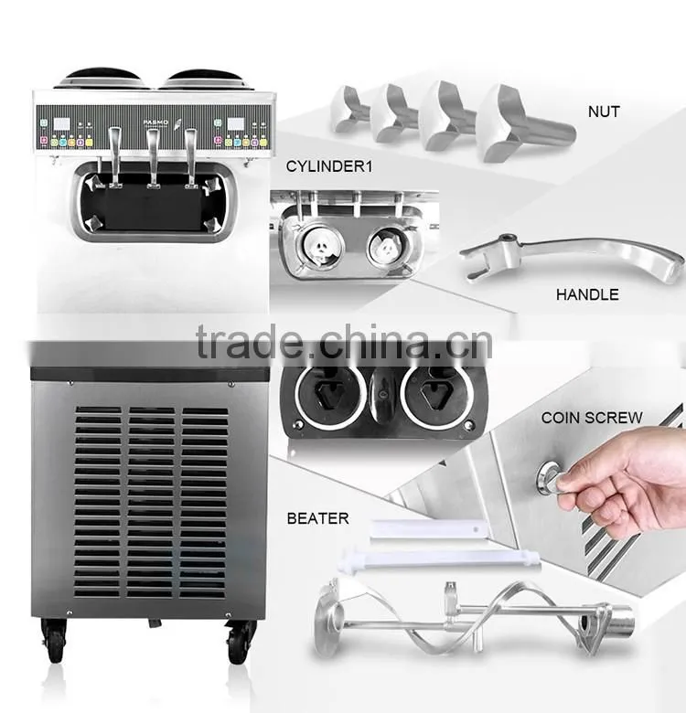 Pasmo2+1 twist flavors low cost high performance home use/commercial ice cream maker