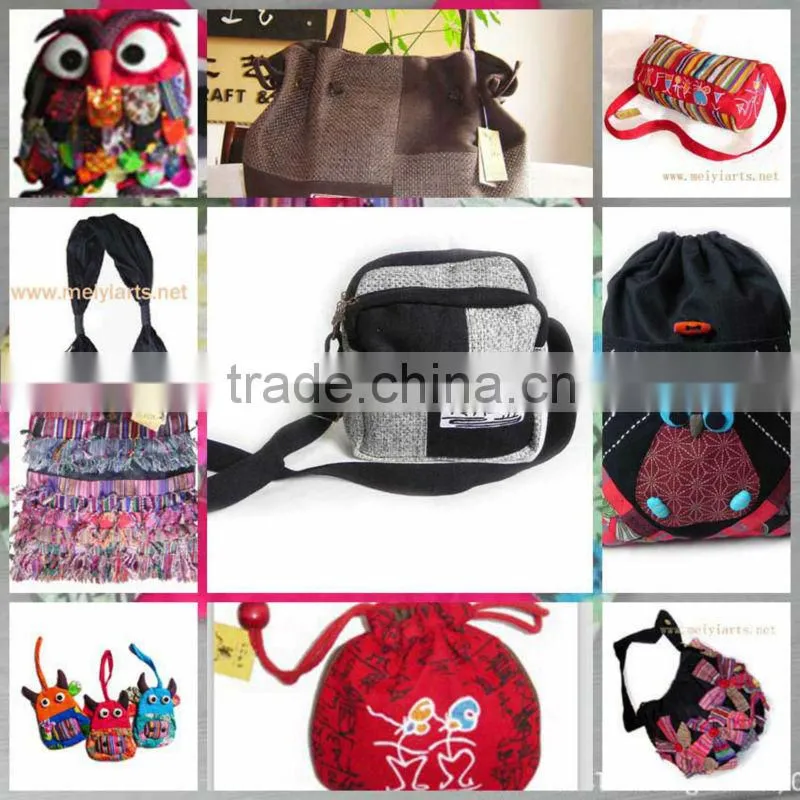 wholesale cheap women flax tote bags with zipper 156-1