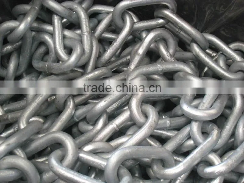 Open link ship chain 44mm black or HDG surface for buoy