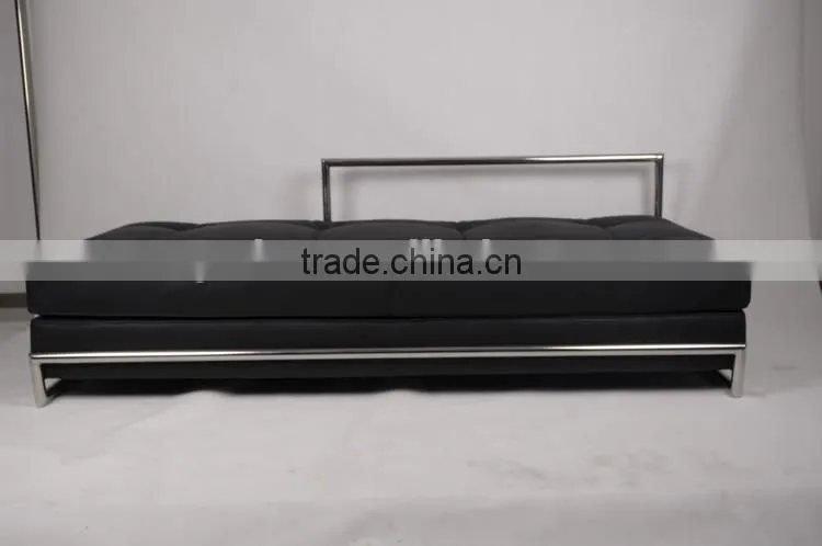 Cheap genuine leather black eileen gray daybed for sale made in China
