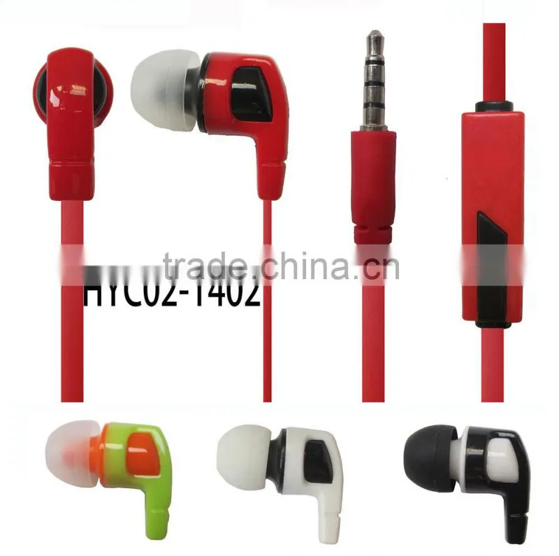 guangzhou huayi electronic factory supply cheap price in-ear plastic Earphones with mic