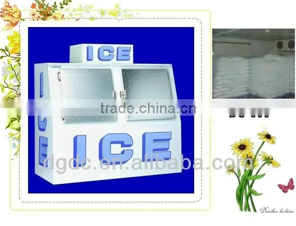 ice storage bin with double doors for baggage ice