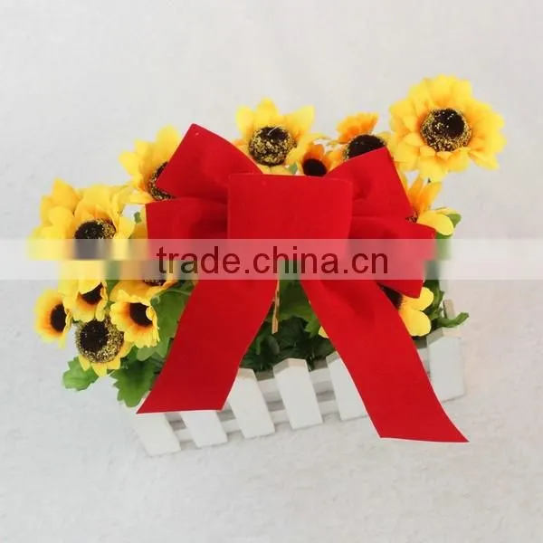 Printed custom elastic loop gift ribbon bow for box