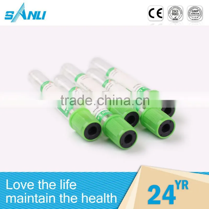 China made green single-use vacuum blood collection tube China for sale