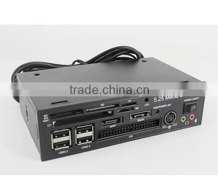 MEDIA DASHBOARD PANNELLO MULTIFUNZIONE USB COMPUTER PC LETTORE SCHEDE 5.25