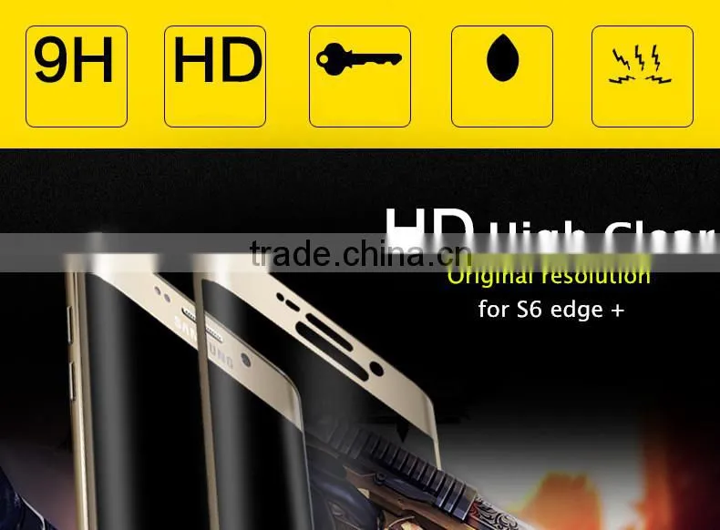 For Samsung Galaxy S6 edge+ tempered glass screen protector Curved design with retail package