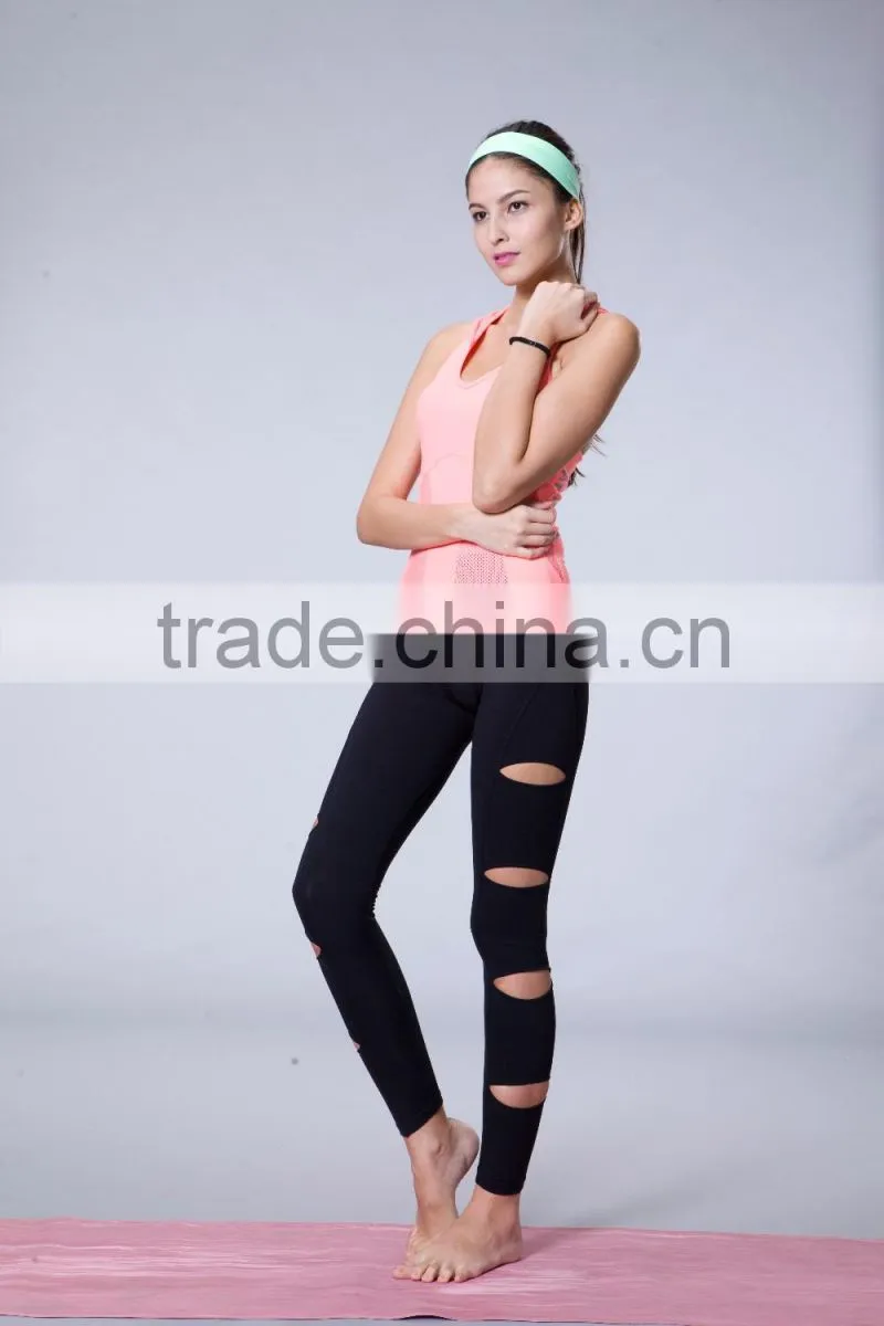 Fashion 2016 New Design Breathable Fishnet Mesh Workout Hooded Crops Top Summer Women Running Tank Top