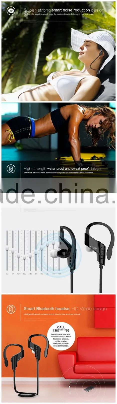 Alibaba express popular stereo sport karaoke microphone wireless headset