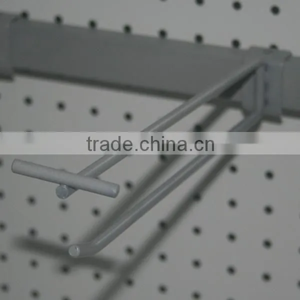 Chrome Metal Display Hook with Double Prong for uprigh/post
