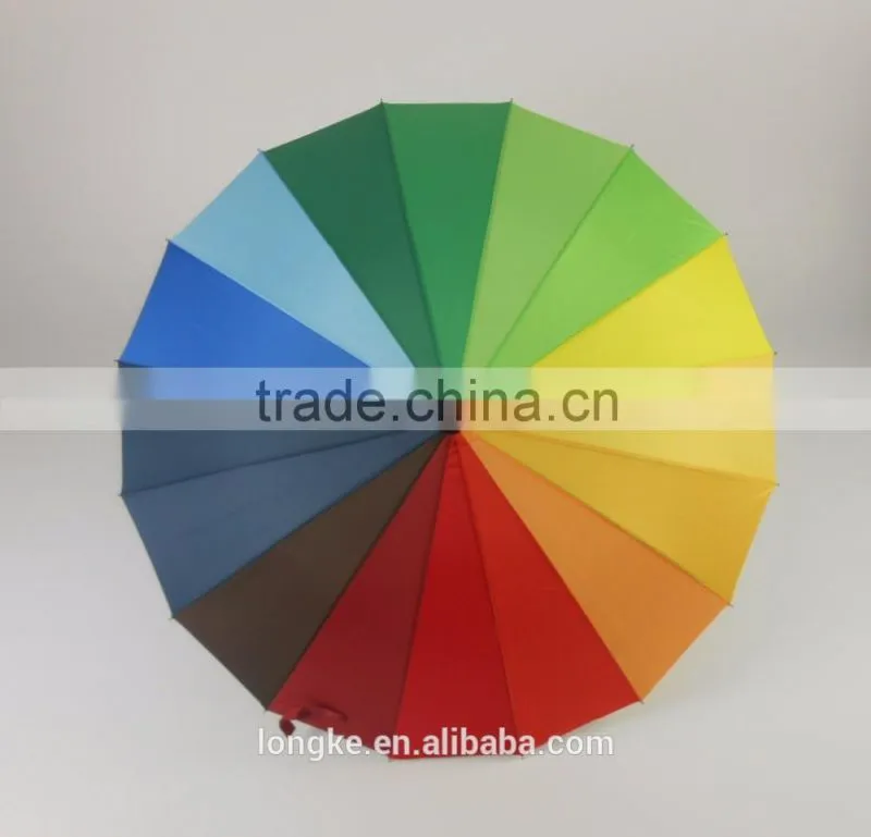 16 colors rainbow golf umbrella