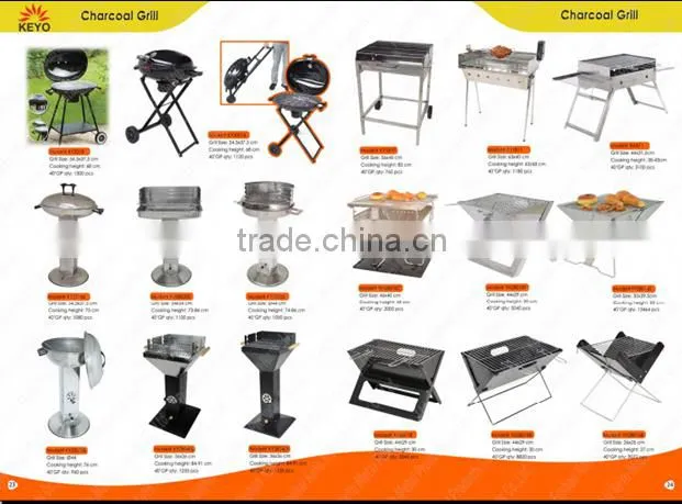 KEYO BBQ grill 18 inch hamburger grill portable BBQ grill trolley