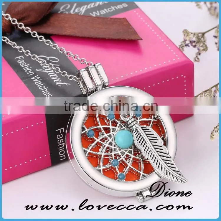 Stailess Steel Girl Perfume Locket Pendant Aroma Essential Oil Diffuser Locket Necklace