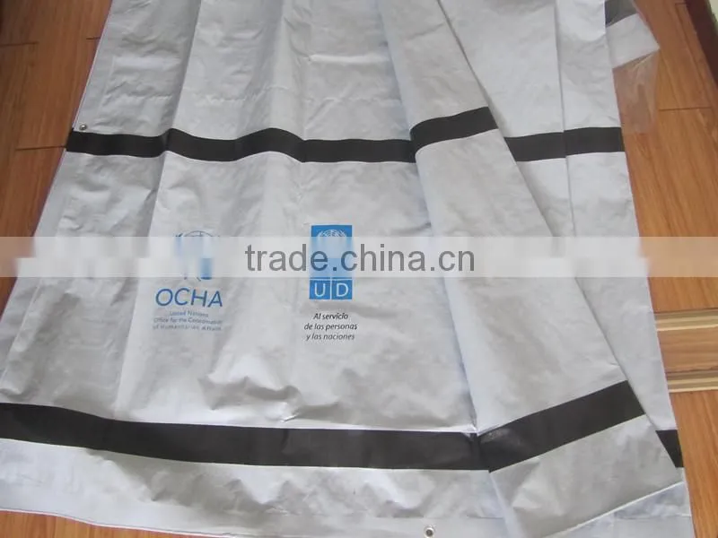Waterproof HDPE tarpaulin covers with reinforced corners and grommets