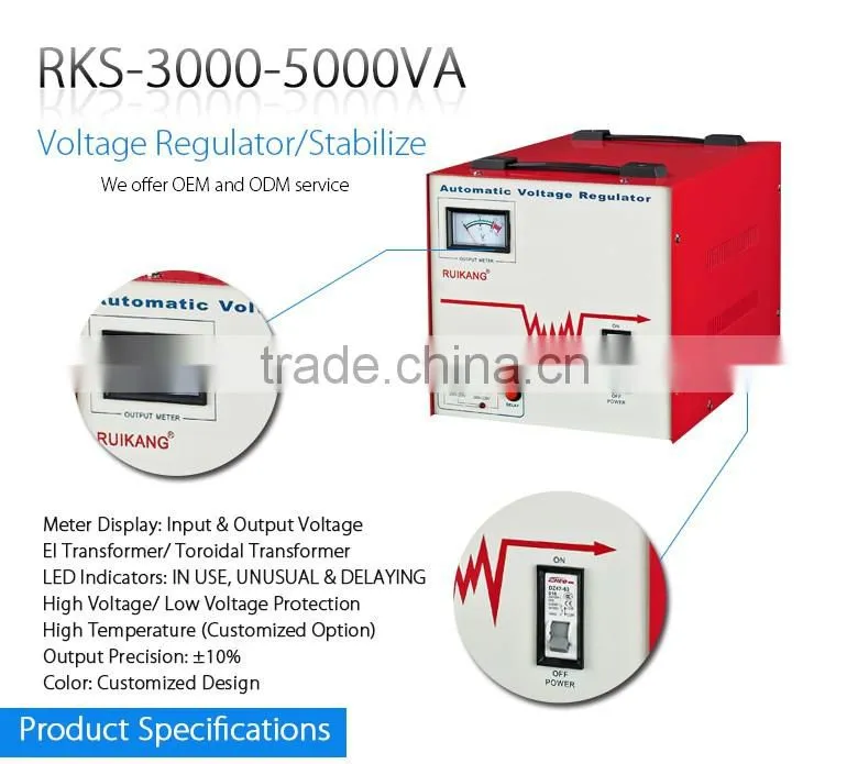 Square smart voltage stabilizer 3000VA single phase wholesale Original