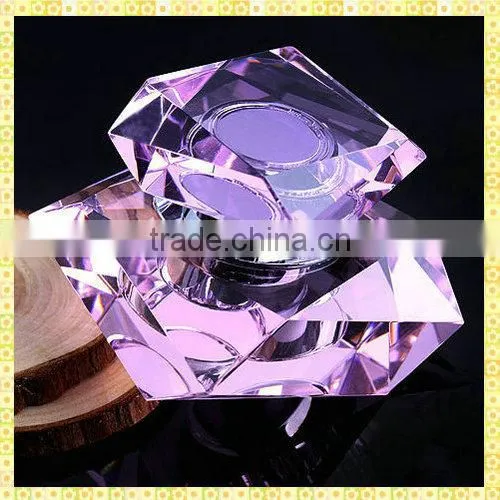 Handcrafted Purple Crystal Perfume Bottles For Wedding Decoration