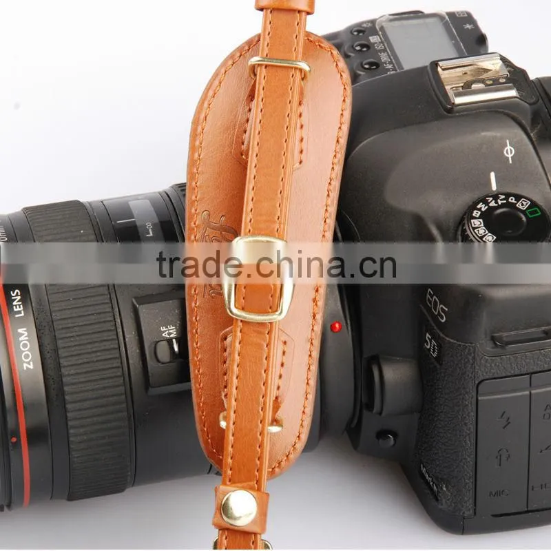New released the cheapest leather hand digital camera wrist grip strap brown color with quick release plate for dslr