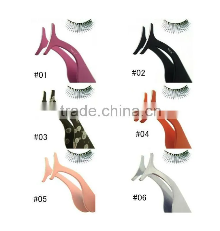 application of false eyelashes