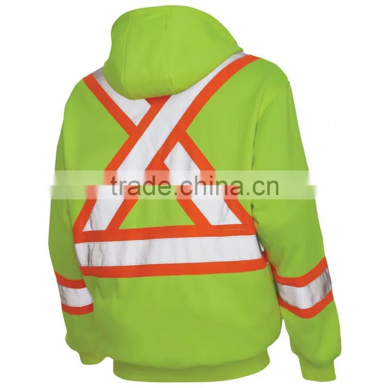 orange hi vis polar fleece safety hoodies
