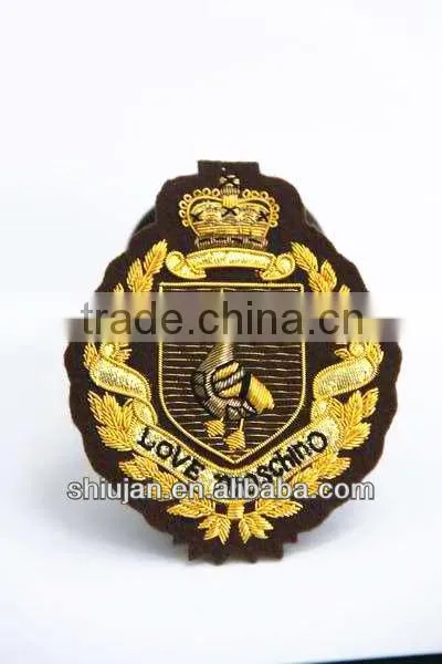 custom handmade Indian metallic thread embroidery patch