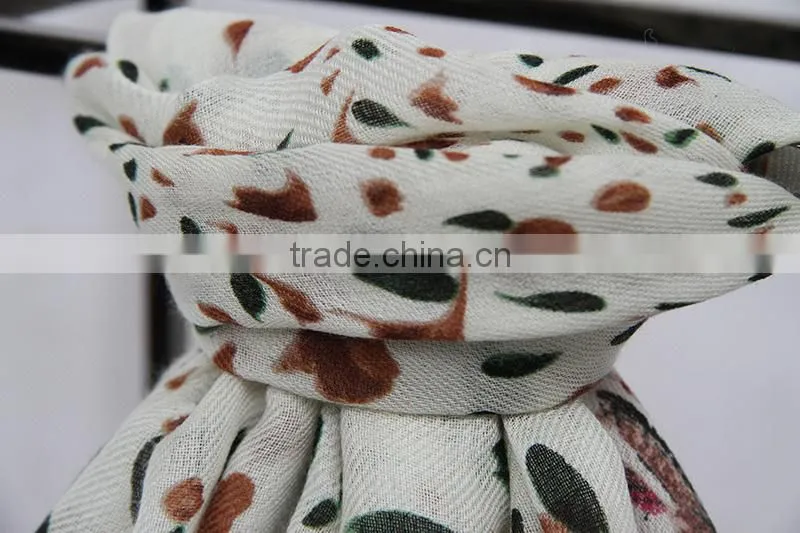 Custom Winter Pashmina Screen Printing 100% Wool Women Scarf