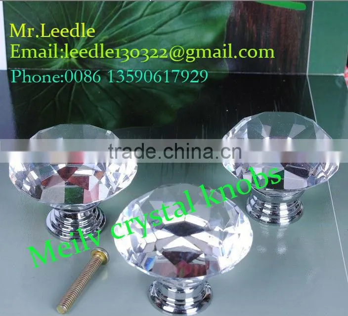 2016 furniture hardware kitchen cabinet drawer fancy K9 glass crystal knobs