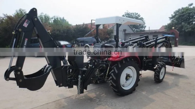 High performance small tractor with front loader and 3 point hitch backhoe