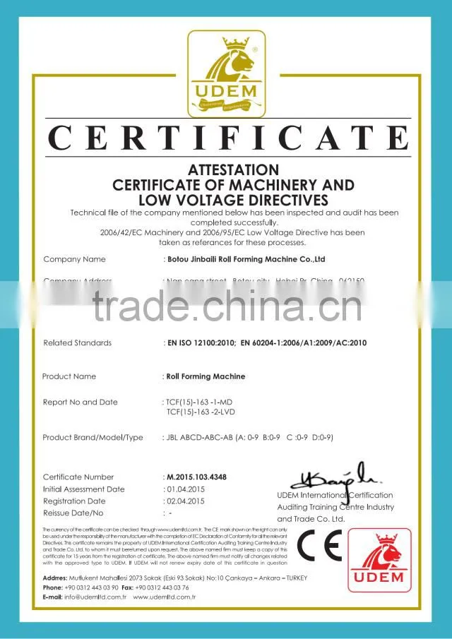 cold roll forming machine factory roof design