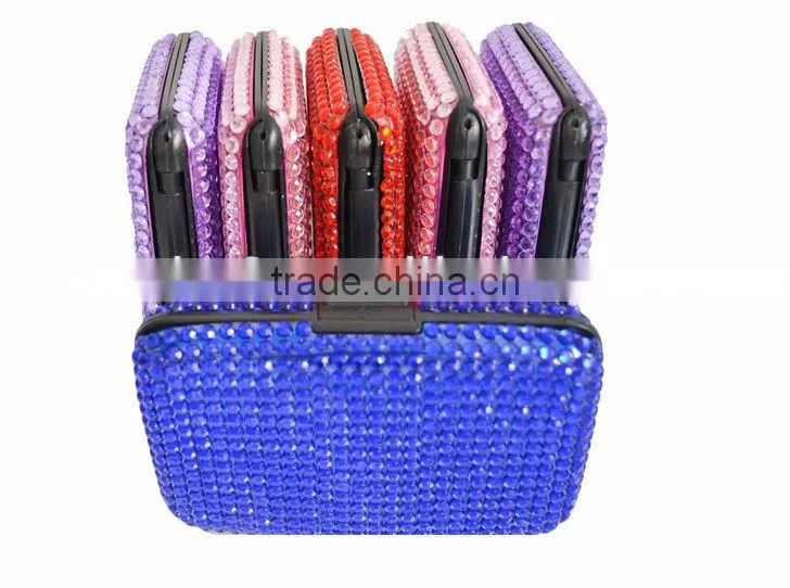 crystal aluminum credit card holder with rhinestone,plastic credit card case