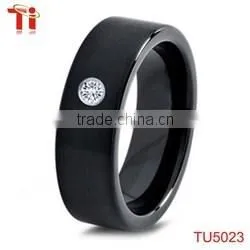 Fashion tungsten carbide wedding band rings inlay steel accessory