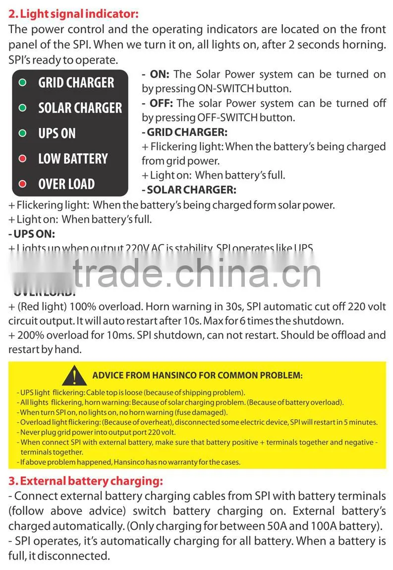 Pure Sine Wave Solar Power/Energy Inverter/ panel SPI-600x