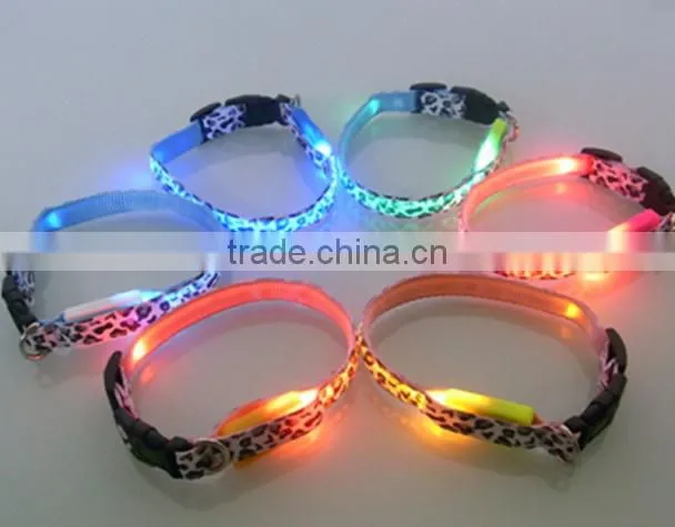 2017 Hot pure color LED Dog safety Collar Top Quality Pet Product