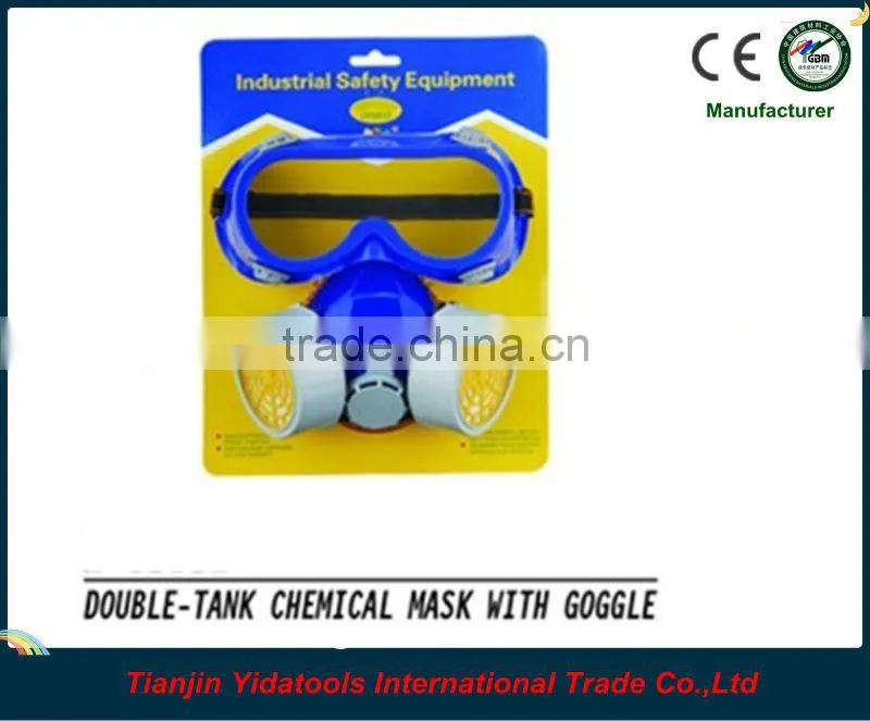 Double tank chemical respirator mask