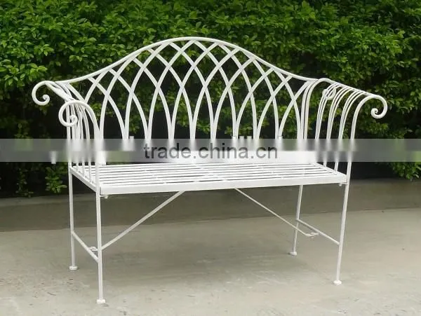 Powerlon Garden Ornate Wrought Iron Bench