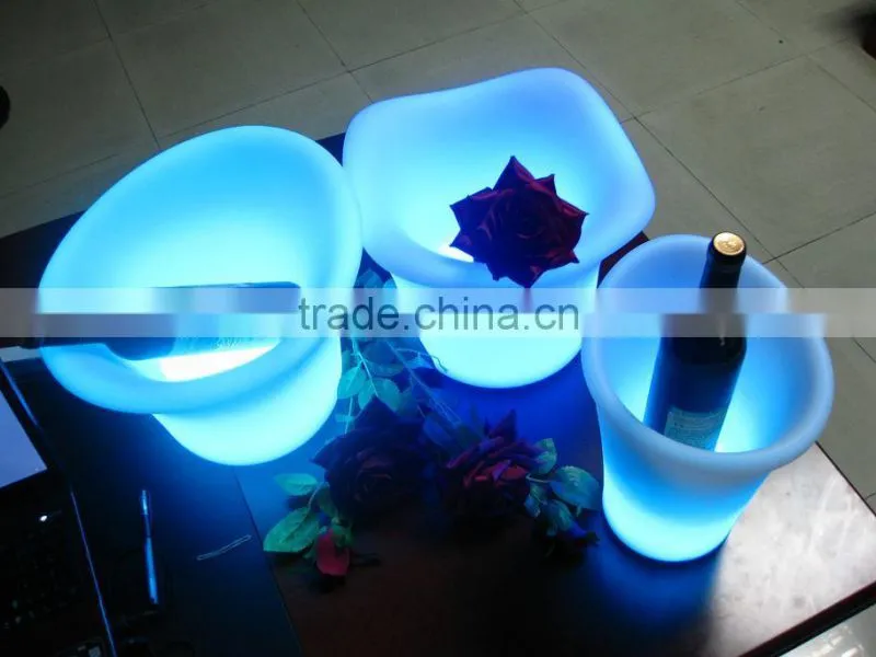 remote control wireless color change Plastic led wine cooler/ice bucket