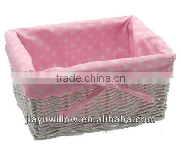 cheap wicker storage baskets White Lined storage baskets