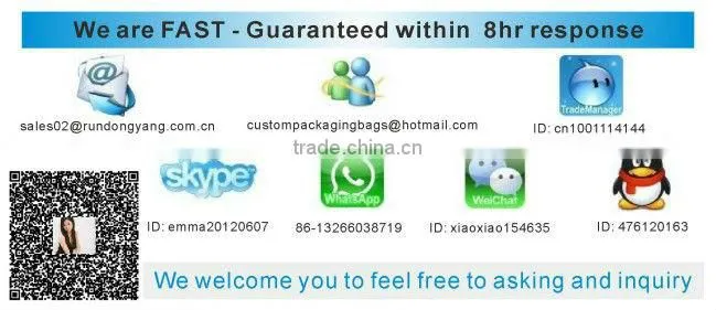 drawstring plastic packaging stand up bags