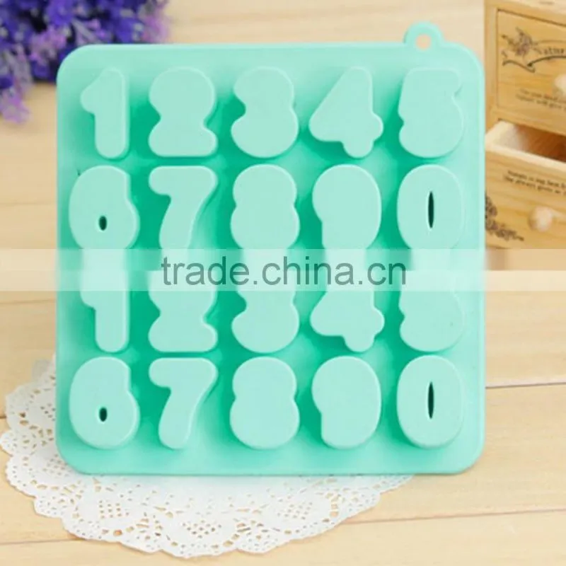 Hot selling number shaped silicone ice cube tray