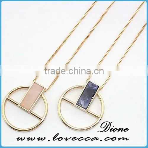 Wholesale synthetic gemstone tassel necklace with long gold druzy chain
