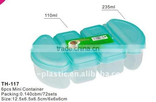 plastic food storage box,4 pcs mini container,food container set