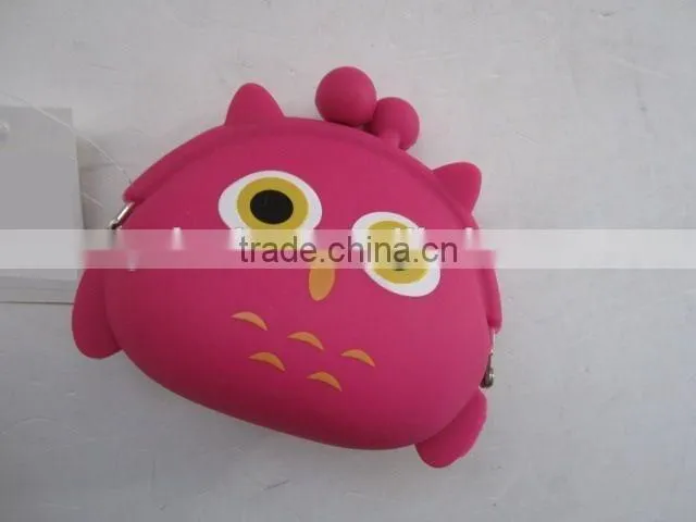 Owl Design Silicone Purse/Heart-Shaped Coin Purse
