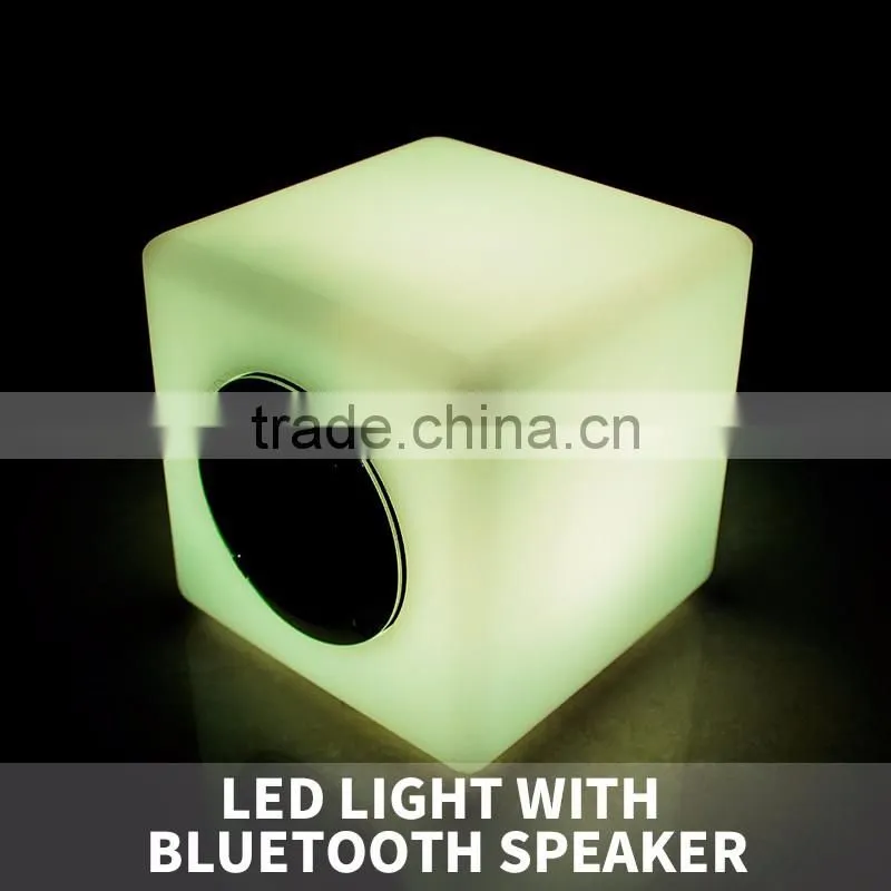wireless bluetooth speaker with led light/ mini portable bluetooth speaker/ cube bluetooth speaker table lamp