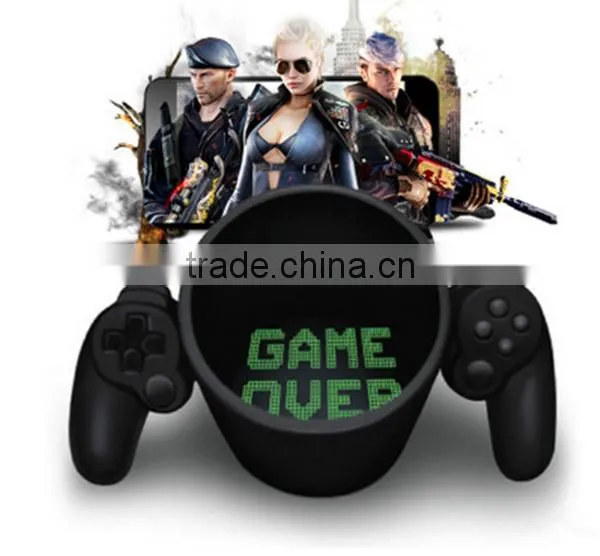 Ceramic Novelty 3D game button double handle mugs
