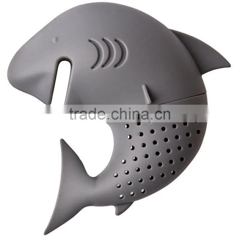 16159 Silicone Shark Infuser Loose Tea Leaf Strainer Herbal Spice Filter Diffuser