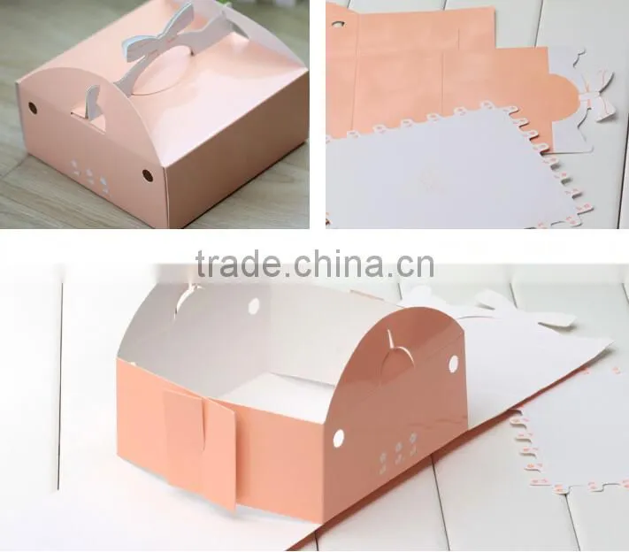 Portable bow 6 inch small folding gift box