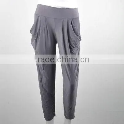 women basic slim stretch long casual loose harem capri pants hip-hop leggings