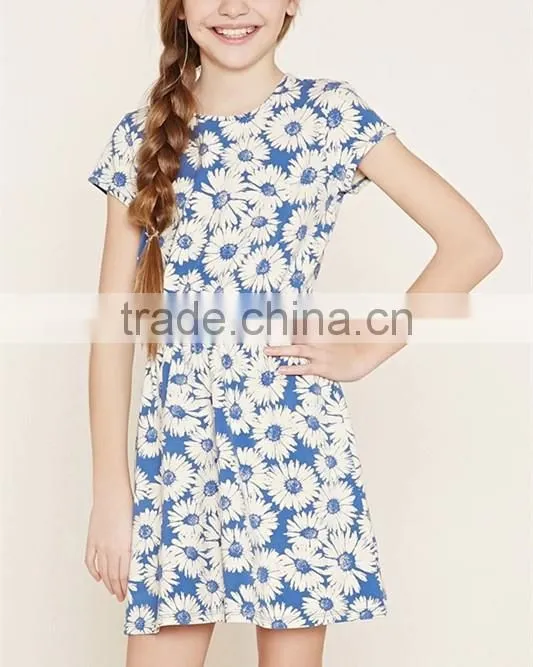 Dress for Girl 12 Years 2016 Custom Printed Knit Dress HSD3751